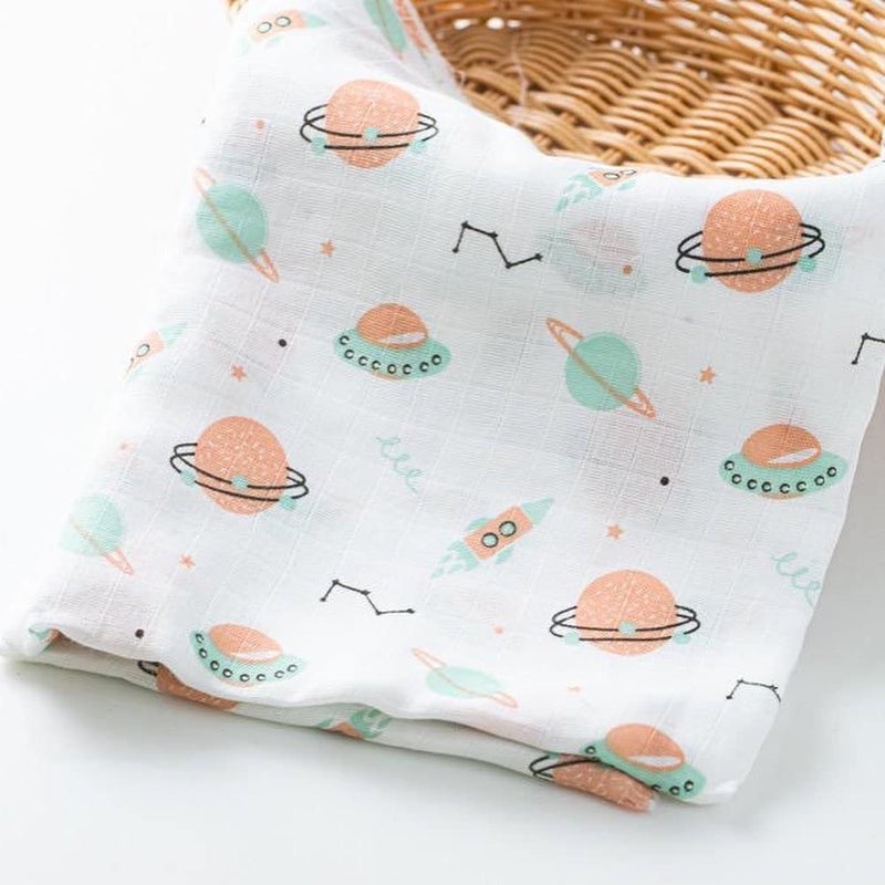 Threads & Yarn Threads Yarn Organic Muslin Cotton Swaddle Wrap for New Born 100 cm x 100 cm Multicolor Pack of 5 Mixed - Image 3