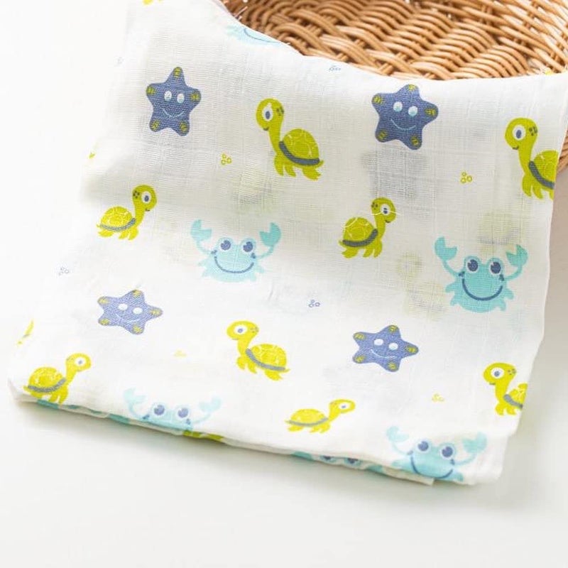 Threads & Yarn Threads Yarn Organic Muslin Cotton Swaddle Wrap for New Born 100 cm x 100 cm Multicolor Pack of 5 Mixed - Image 5