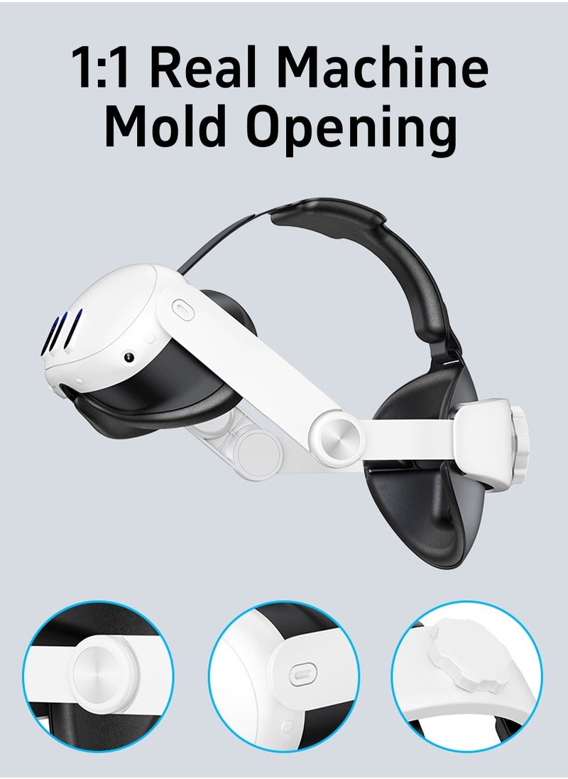 LEOKOR Head Strap Suitable for Meta Quest 3 Accessories,Comfort Adjustable Elite Strap Replacement Reduce Pressure,for Soft Cushion VR Headset Accessories,For Longer immersion in Virtual Reality Video Games  - Image 2