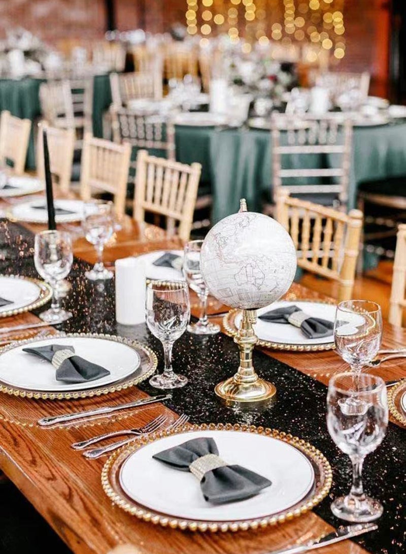 Excefore Sequin Table Runner Glitter Fabric Table Linens Decorations for Holiday Wedding Birthday Outdoor Party Decor 12x72 inch - Image 3