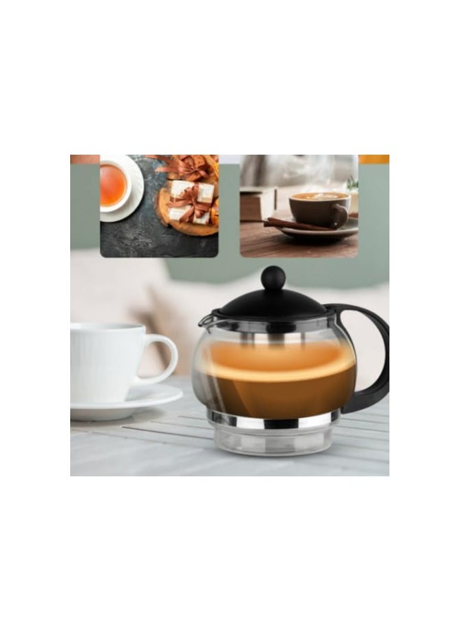 Generic - Coffee Tea Maker Water Boiler Glass Teapot Set Electric Kettle Tray Set with Infuser (Silver) | 1.5L | Fast Boil & Auto Shut-Off | Ideal for Tea, Coffee, Hot Water, and Herbal Infusions - Image 1