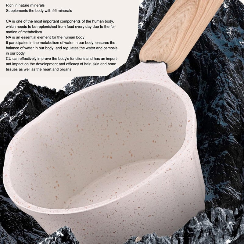 Kitchen Medical Stone Sauce Pan Nonstick Frying Pan with Pour Spouts for Camping Aluminum Pot for Oil Milk 3.9 Inch for Small Kitchens (White) - Image 5