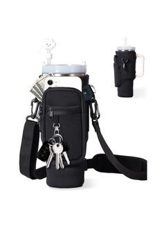 Bukela Stanley 40/30 oz Tumbler Water Bottle Tote with Phone Pocket, Neoprene Water Bottle Holder Bag, Comes with Adjustable Shoulder Strap, Straw with Straw Cap and Carabiner Clip, Fits Stanley Cup Accessories  - Image 1