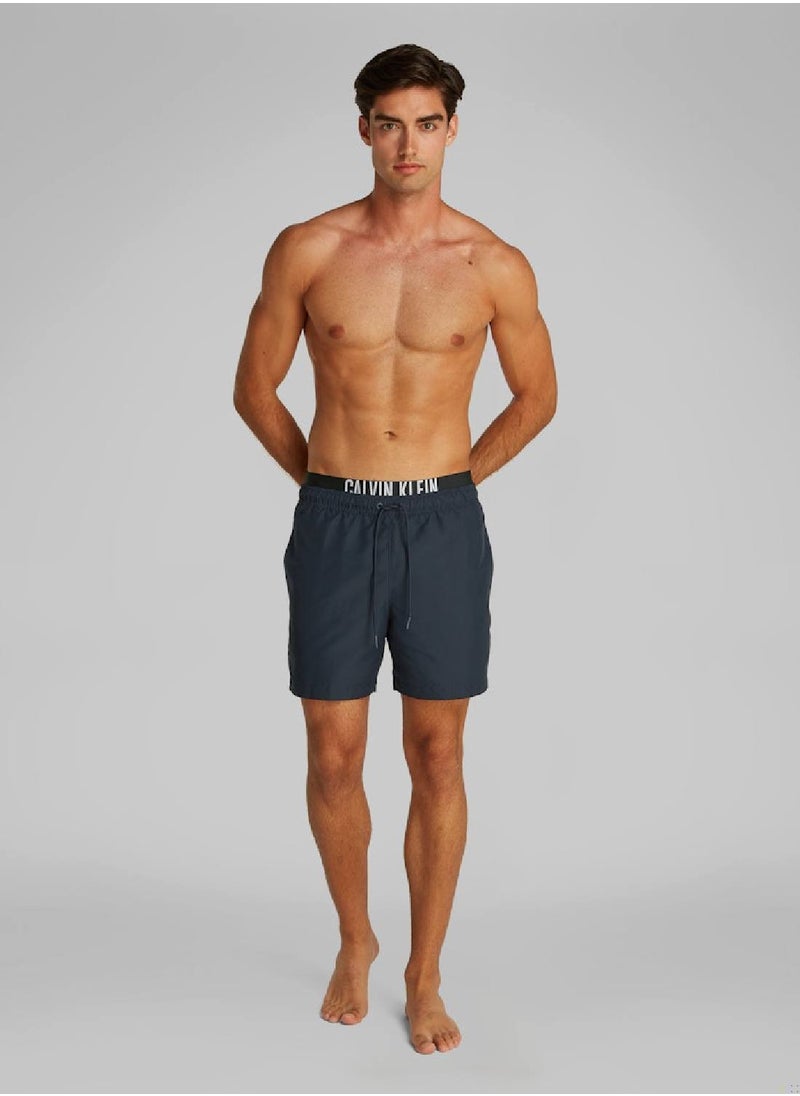 Calvin Klein Jeans Men's Double Waistband Swim Shorts - Intense Power - Polyester, Blue  - Image 5