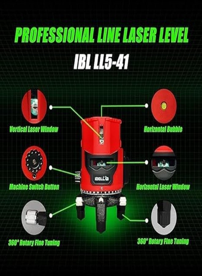 IBELL TOOLS iBELL IBL LL5-41 Proffesional Laser Level, 4 lines Vertical and 1 Horizontal Lines with 10m radius - Image 3