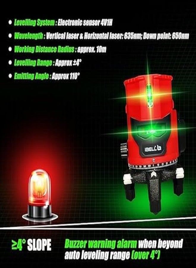 IBELL TOOLS iBELL IBL LL5-41 Proffesional Laser Level, 4 lines Vertical and 1 Horizontal Lines with 10m radius - Image 2