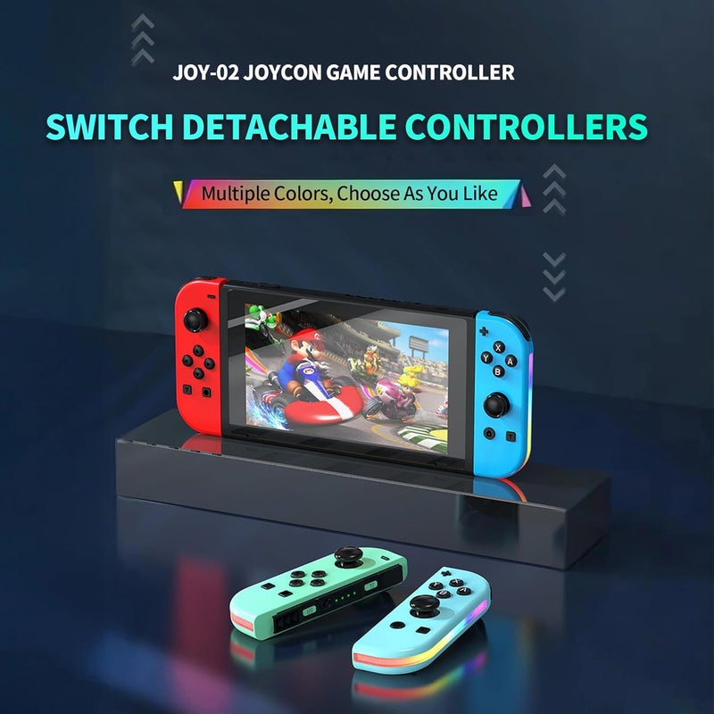 تيلانبو نينتندو: وحدة تحكم Joy-Con Oled Switch لجهاز Nintendo Switch مع تغذية راجعة، وتحكم في الحركة بـ 6 محاور، ووظيفة التسريع (Turbo Function)، وعدم حدوث انحراف في حركة عجلات التحكم ثلاثية الأبعاد (3D Joysticks)، واهتزاز بمحركين، وعمر بطارية طويل، وإضاءة RGB. - Image 5