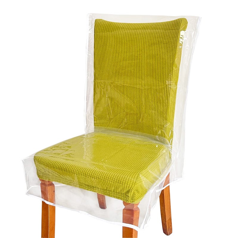 JOMMIE CHEN JOMMIE CHEN Plastic Chair Covers Waterproof Durable PE Material Clear Dining Room Chairs Covers Protect Against Liquids Dust Pet Scratches and Stains Ideal for Dining Chairs and Home 6 Pack 