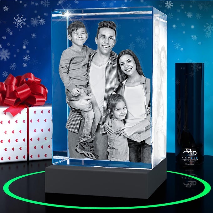PREMIUM CRYSTAL PHOTO CHRISTMAS PERSONALIZED GIFTS FOR WOMEN WIFE HER HIM MEN HUSBAND GRANDMA GREAT XMAS CUSTOMIZED GIFT WITH YOUR OWN PHOTO CUSTOM GLASS 3D LASER ETCHED PICTURE
