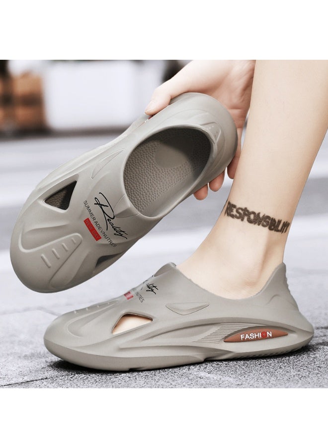 NIBEMINENT Coconut Themed Men's Sandals Summer Beach Slippers Driving Sport Outdoor Wear Headed Hole Hole Shoes - Image 2