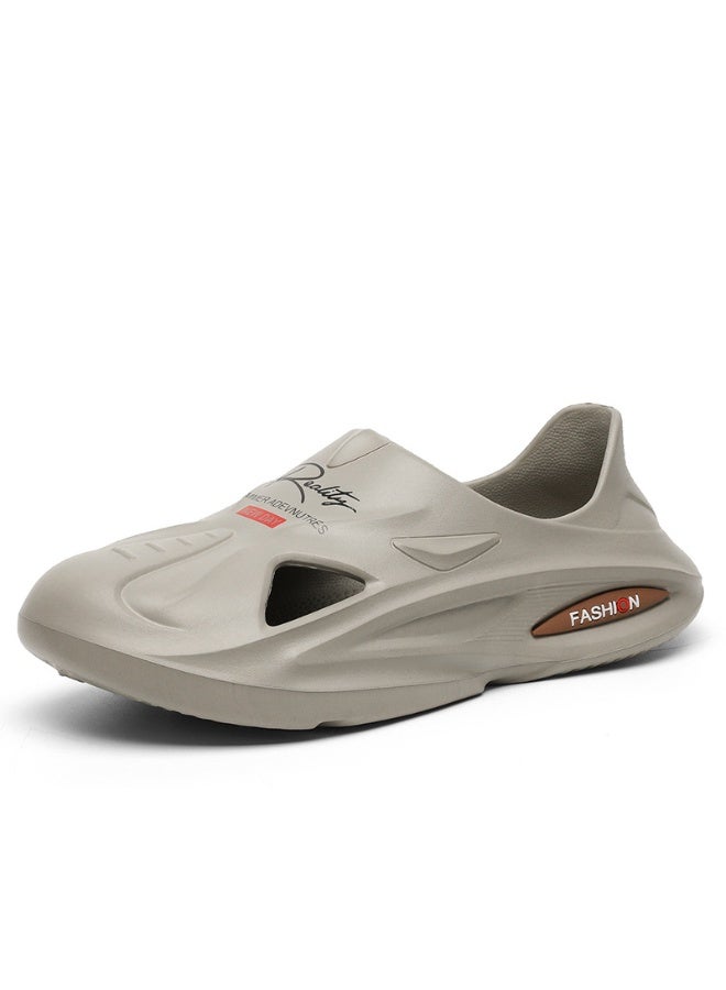 NIBEMINENT Coconut Themed Men's Sandals Summer Beach Slippers Driving Sport Outdoor Wear Headed Hole Hole Shoes - Image 1