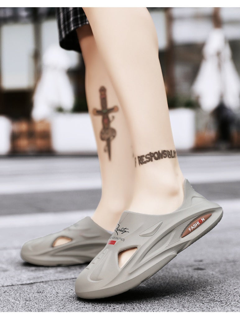 NIBEMINENT Coconut Themed Men's Sandals Summer Beach Slippers Driving Sport Outdoor Wear Headed Hole Hole Shoes - Image 3