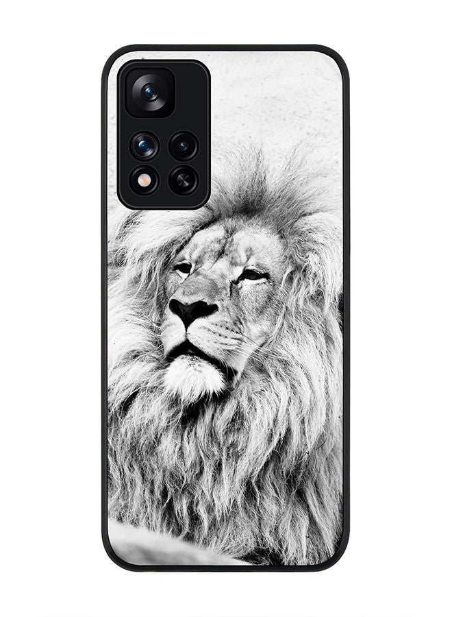 Stylizedd Rugged Black edge case for Redmi Note 11 Pro Plus 5G Slim fit Soft Case Flexible Rubber Edges Anti Drop TPU Gel Thin Cover - Wise Lion - Image 1