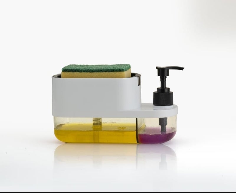 LARYNX 3 in 1 Soap Pump Dispenser Dish Soap Liquid Dispenser Sponge Holder Dish Soap Pump Dispenser for Kitchen Sink (Multi-Color) - Image 5
