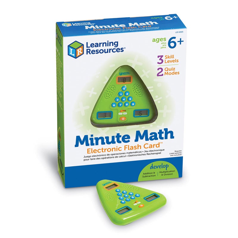 Learning Resources Learning Resources Minute Math Electronic Flash Card, Homeschool, Early Algebra Skills, 3 Difficulty Levels, Ages 6+ - Image 1