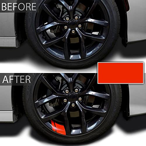 Allure Auto® (Red) Fits 18''- 21'' Wheel Decals Hash Stripe Stickers Wheels, 6Pcs Reflective Car Wheel Rim Decal Stripes Decoration Accessories Compatible with Hyundai Venue - Image 3