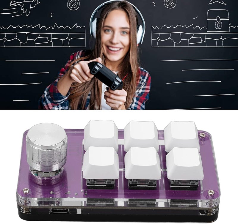 comfrt Multifunctional Keypad Shortcut Mini Mechanical Keyboard, One Handed Mechanical Keyboard Multifunction Mini Gaming Keypad Shortcut Programmable Keyboard with Knob - Image 5