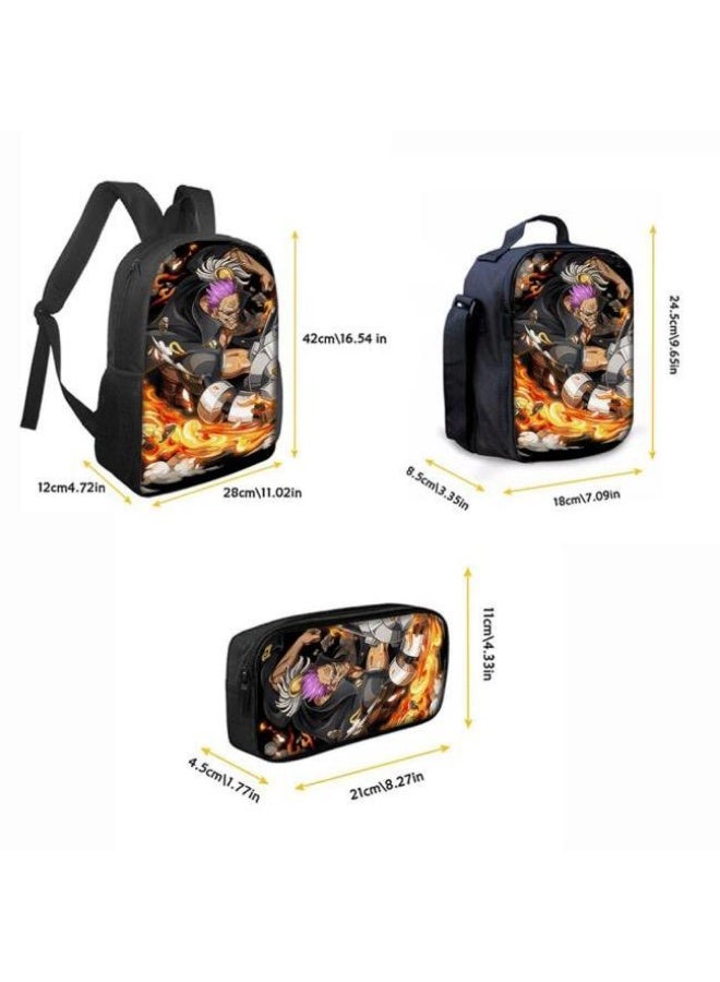general The latest universal cartoon printed three piece practical bag combination (suitable for students, children, friends, outings, mountain climbing, etc.) - Image 5