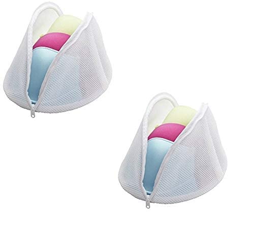 Clyde Maruti_Nandan_Enterprise Polyester Zipped Mesh Washing Bag Hole Basket Underwear Bra Socks TShirts etc Protective Laundry Machine Suitcase Hot Laundry Bags Multicolor Pack of 2  - Image 1