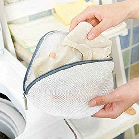 Clyde Maruti_Nandan_Enterprise Polyester Zipped Mesh Washing Bag Hole Basket Underwear Bra Socks TShirts etc Protective Laundry Machine Suitcase Hot Laundry Bags Multicolor Pack of 2  - Image 3
