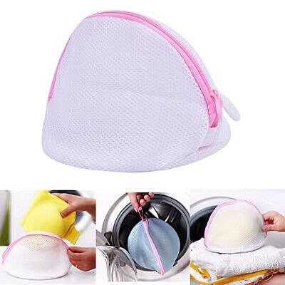 Clyde Maruti_Nandan_Enterprise Polyester Zipped Mesh Washing Bag Hole Basket Underwear Bra Socks TShirts etc Protective Laundry Machine Suitcase Hot Laundry Bags Multicolor Pack of 2  - Image 5