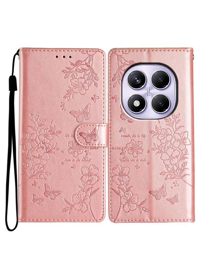 S-TOP Case For Redmi Note 14 Pro 4G Butterflies and Flowers Leather Phone Case - Image 1