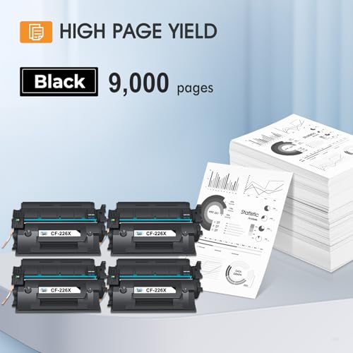 Cool Toner 26X CF226X Toner Cartridge for HP LaserJet M402n M426fdw Black High Yield Compatible for HP 26A CF226A Pro M402n MFP M426fdw M402dn M402dne M402 M402dw M426fdn M426 M426dw Printer Ink 4 Pack - Image 3