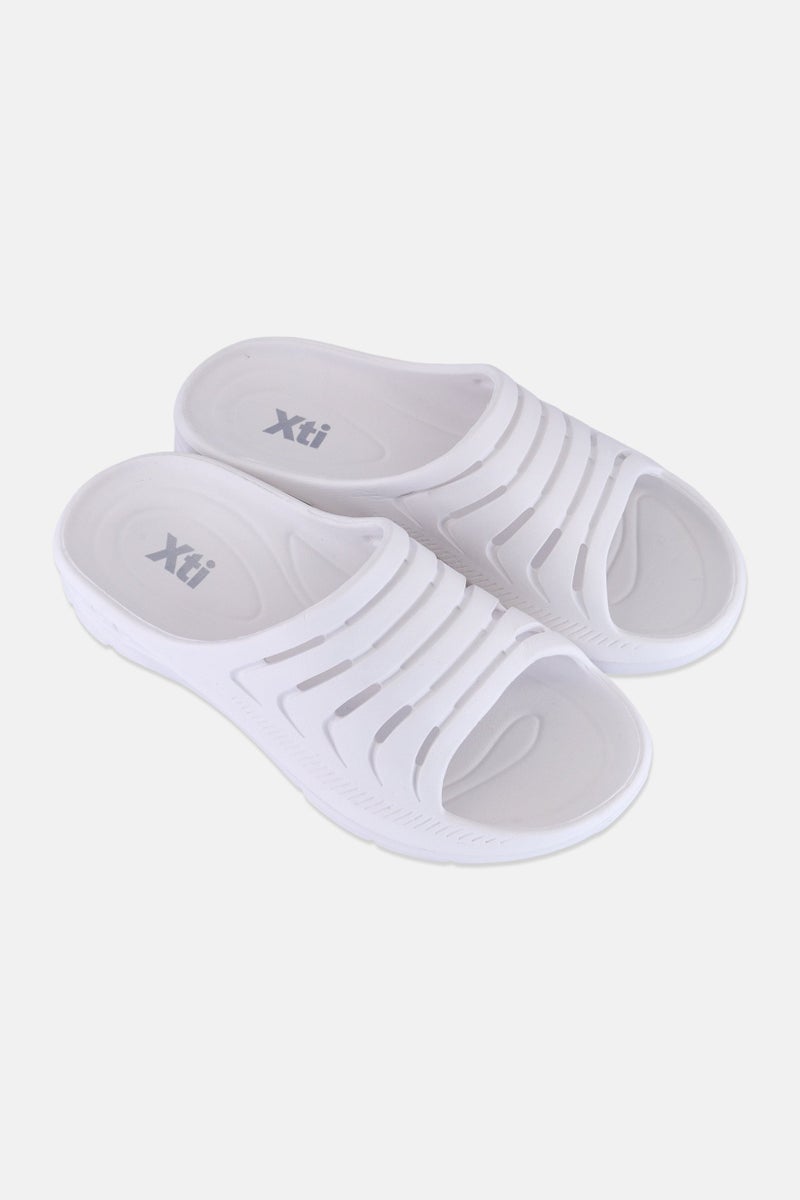 Xti Men Brand Logo Slip On Slides, White - Image 2