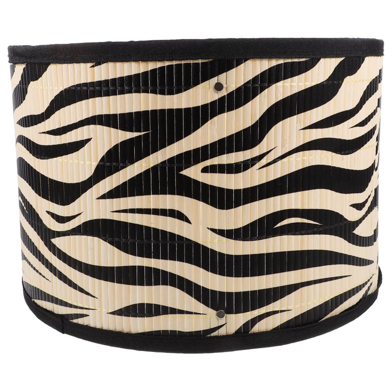 HOLIDYOYO Zebras Print Lamp ShadeBamboo Modern Round Lampshades Lamp Cover Replacement Light Accessory for Table Lamp Living Room Rustic Style Drum Lamp Shade118x118x8 inch - Image 2