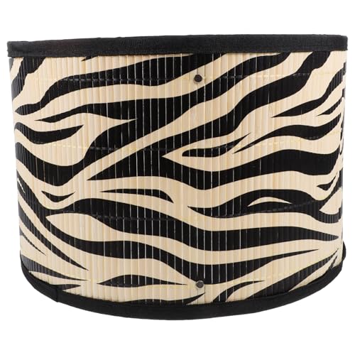 HOLIDYOYO Zebras Print Lamp ShadeBamboo Modern Round Lampshades Lamp Cover Replacement Light Accessory for Table Lamp Living Room Rustic Style Drum Lamp Shade118x118x8 inch - Image 1