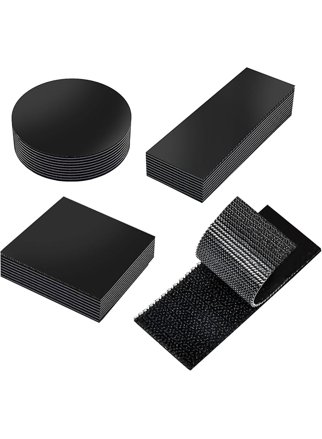 PROMASS promass Hook and Loop Strip Tape, 18 Pcs Reusable Washable Adhesive Sticky Heavy Duty Tape Double-Sided Adhesive Strip with 3 Sizes for Photo Frame Carpet Mirror Remote Controls Routers Curtain Strip  - Image 1
