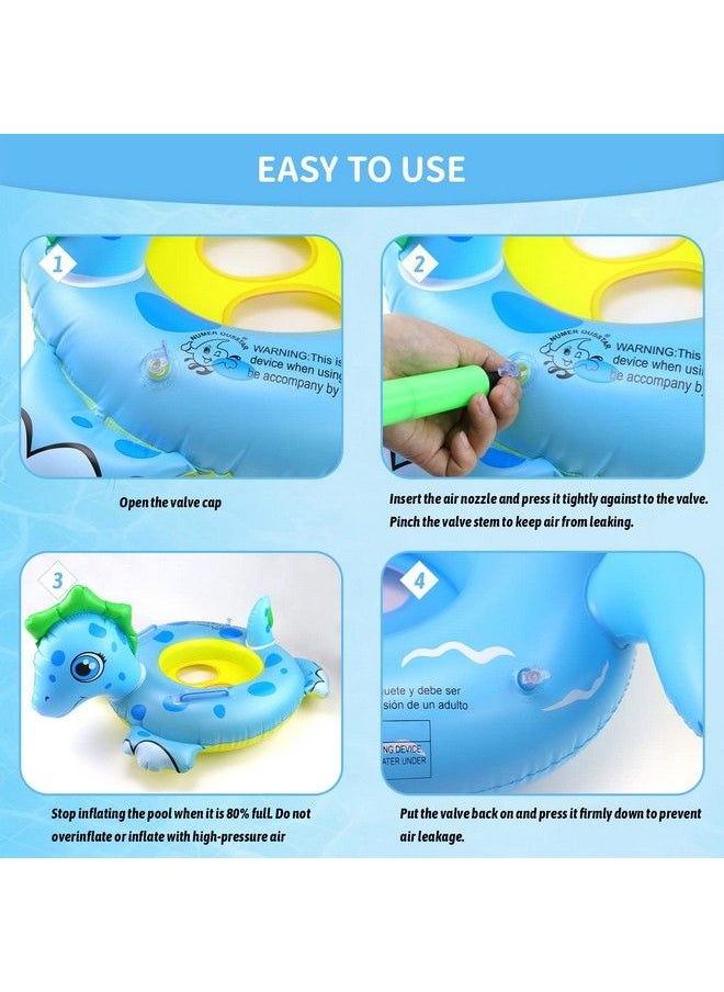 Rtudan - 24" 3 Pack Pool Inflatable Floats For Kids Dinosaur Flamingo Whale Swim Floats Tube Rings Swimming Rings For Kids Swimming Pool Beach Summer Water Float Party Outdoor - Image 1