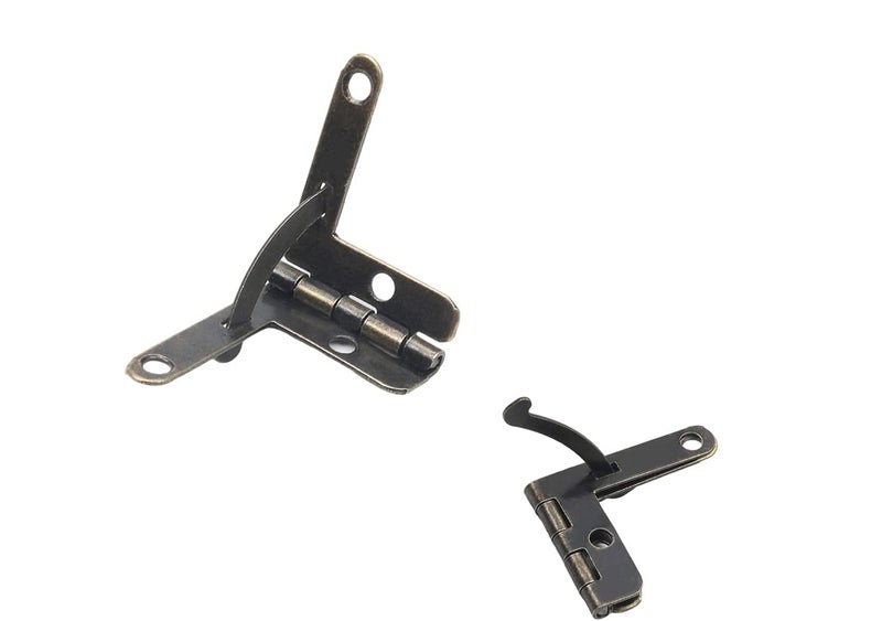 Teclican Antique Color 90 Degree Folding Support Hinge Jewelry Small Box Quadrant Hinge for Jewelry Wine Wooden Box Size 22 x 26mm087x 1inchLW Pack of 10  - Image 2