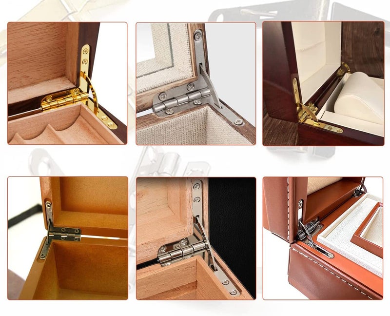 Teclican Antique Color 90 Degree Folding Support Hinge Jewelry Small Box Quadrant Hinge for Jewelry Wine Wooden Box Size 22 x 26mm087x 1inchLW Pack of 10  - Image 3