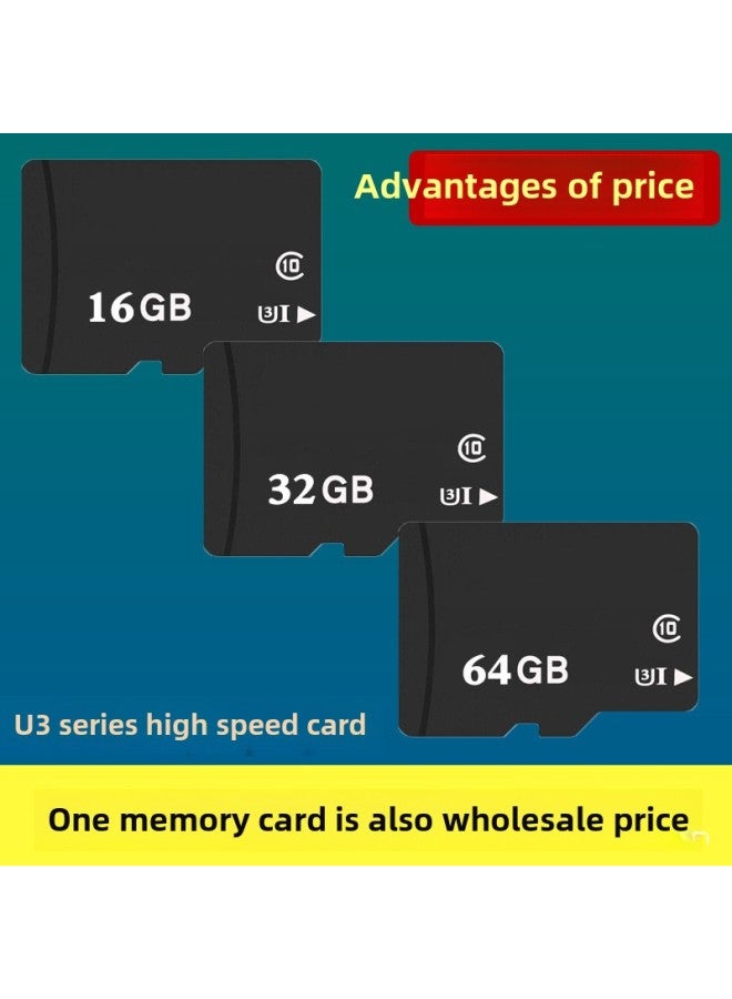 بطاقة ذاكرة الهاتف المحمول 64 جيجا بطاقة تسجيل القيادة عالية السرعة 128 جيجا كاميرا سيارة 32 جيجا بطاقة ذاكرة مراقبة 16 جيجا - اللون: أسود - السعة: 16 جيجابايت --- بطاقة u3 عالية السرعة - Image 1