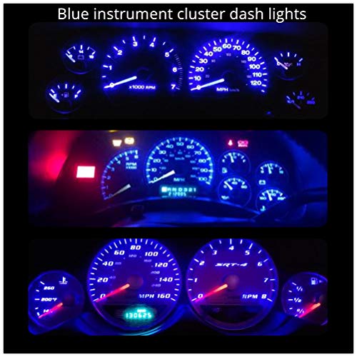 WLJH Blue Instrument Cluster Panel Gauge Dash Light Bulb Indicator Full Led Light Kit with Socket for Dodge Ram 1500 2500 3500 1994-2001, Pack of 20 - Image 2