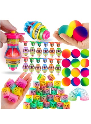 Party Favors For Kids (12 Bouncy Balls & 12 Smiley Face Rainbow Spring, 12 Flashing Gyro Spinner) party supplies Spinning Tops, Bouncy Balls, Smiley Face Rainbow Spring For Kids Birthday Party - pzsku/Z16F05C0FCDB59BFC1118Z/45/_/1723630782/4d85b62f-07f7-42c7-ad8c-0b8cd15f7c20