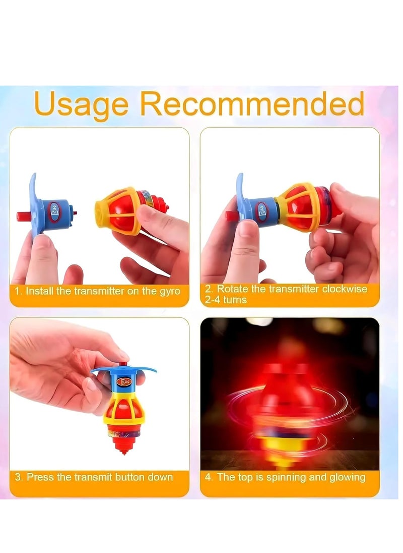 MAGIC VAULT Party Favors For Kids (12 Bouncy Balls & 12 Smiley Face Rainbow Spring, 12 Flashing Gyro Spinner) party supplies Spinning Tops, Bouncy Balls, Smiley Face Rainbow Spring For Kids Birthday Party  - Image 3
