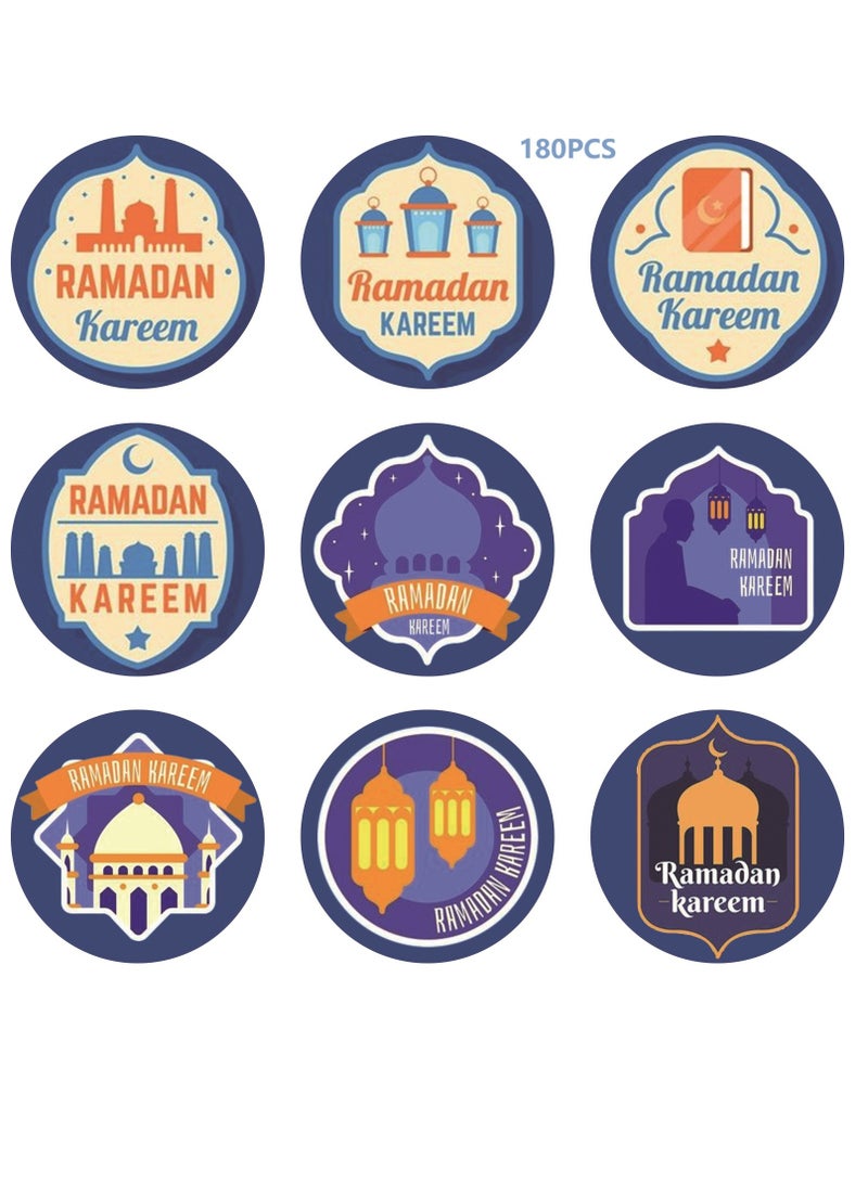 general 180 Pcs Eid Mubarak Stickers For Party Decorations Ramadan Sticker Kit Ramadan Kareem Labels For Eid Party Decorations