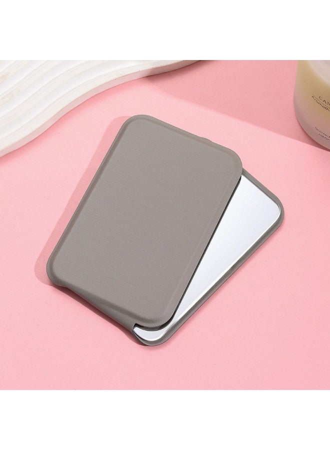 Portable Simple Makeup Mirror Dormitory Desktop Women's Dressing Mirror Folding Carry-on Makeup Mirror Can Add Logo-Color:Gray-Applicable Models:7*11  - Image 1