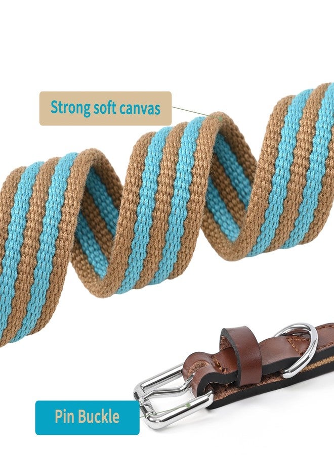 Mile High Life | Genuine Leather Dog Collar | Heavy Duty Canvas Dog Collars with Adjustable Rust-Proof Metal Pin Buckle | Boy Dog Collars for Large Dogs(Pin Buckle-Turquoise Green) - Image 5