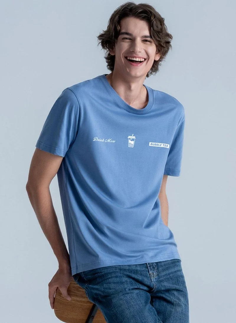 Men's Slim Fit Cotton Jersey Message Print Tee