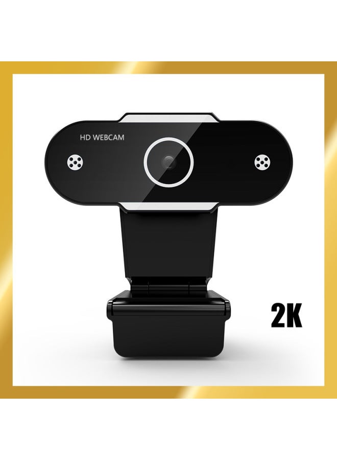 High-definition Desktop Computer Webcam 2k Hd For Online Class Teaching Meetings Ubs Network Live Broadcasting-Color:2K Explosions Silver - Image 1