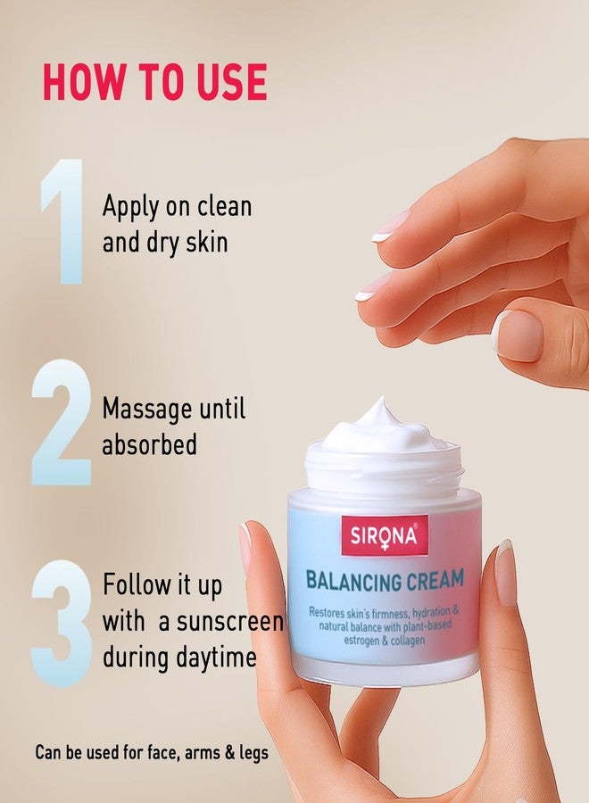 Sirona Skin Balancing Face & Body Cream for Women - 50 GM (Pack of 1) | Hydrating & Firming Moisturizer for Perimenopausal and Menopausal Skin | Restores Moisture & Elasticity | Dermatologically Tested - Image 2