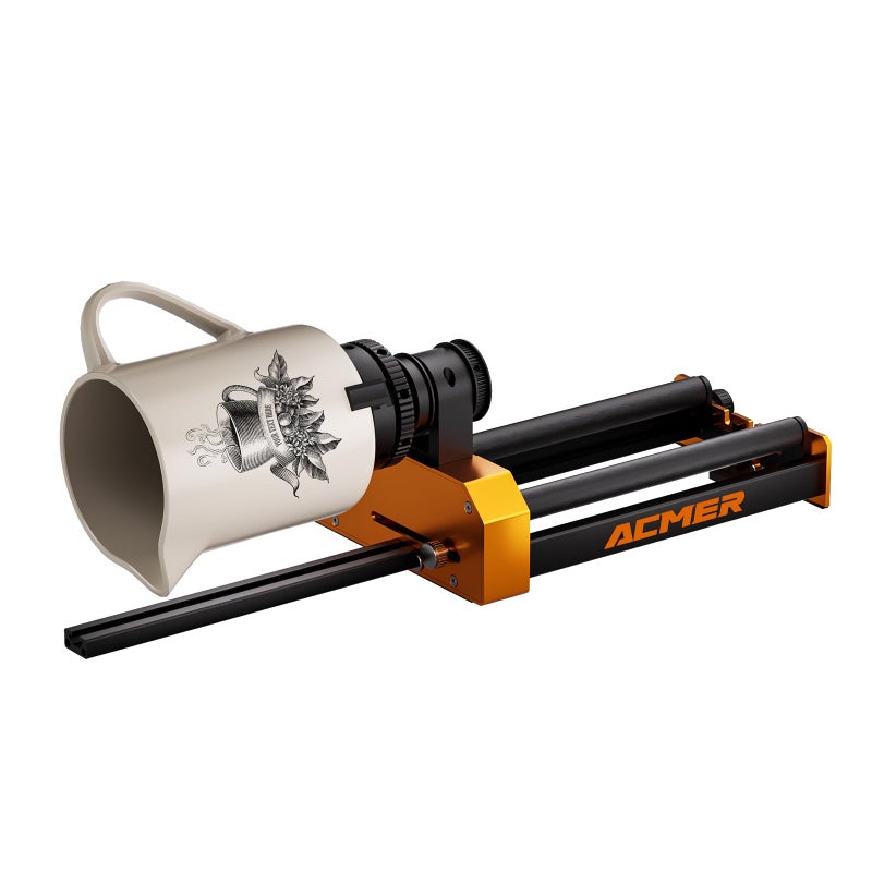 ACMER M4 Laser Rotary Roller, Laser Engraver Y-axis Rotary 360Â° Roller with 3-150mm Engraving Space for Engraving Cylindrical Objects, Ring, Suitable for ACMER P2, P1 and Most Laser Engraver - Image 5
