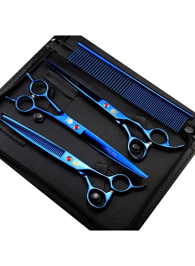 Purple Dragon 8.0 inch Dog Hair Cutting, Curved and Thinning Scissors Shear Pet Grooming Tool Kit - Image 1