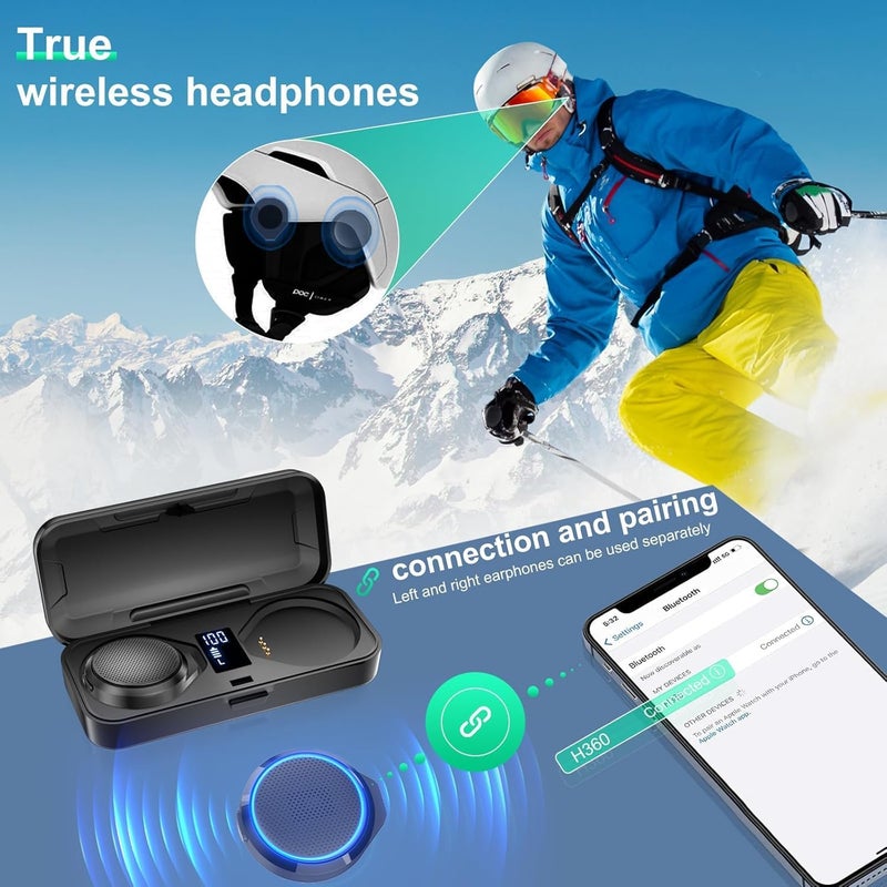 OBEST Motorcycle Helmet Bluetooth Headset,Wireless helmet speakers Kit with Charging Case and Remote Control,Stereo Noise Reduction,Universal Communication Systems Motorbike,for Riding Outdoor - Image 5