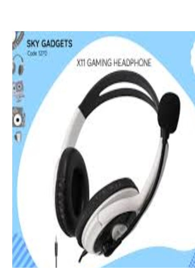 Generic - PUBG Video Game Headset Wired Easy-to-Connect with Microphone Volume Control and Noise Reduction White - Image 1