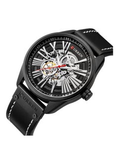 CURREN Men's Leather Automatic Self-wind Sports Watch 8299  - Image 2