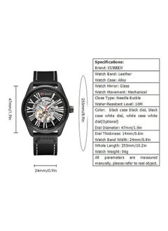 CURREN Men's Leather Automatic Self-wind Sports Watch 8299  - Image 4